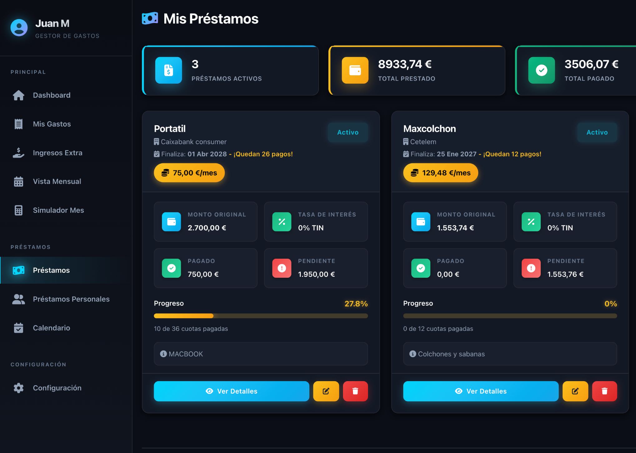 Control de préstamos